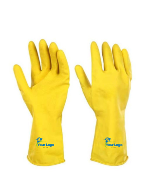 Custom Logo Yellow Rubber Gloves for Cleaning and Safety